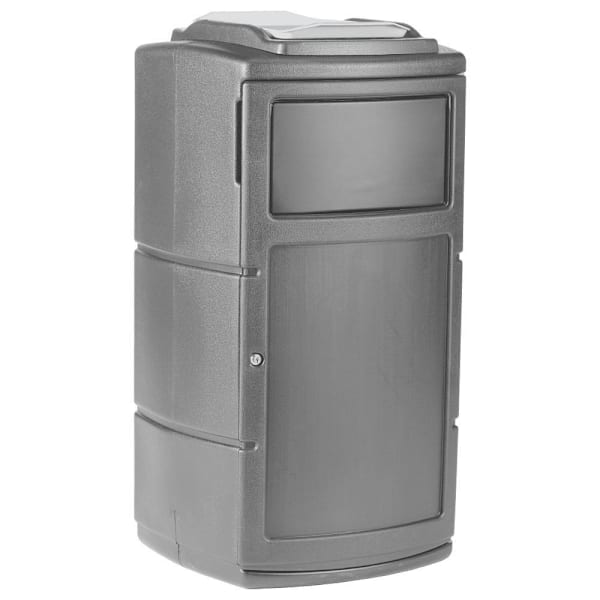 Commercial Zone Products Polytec™ Gray Square Trash Container Dual Flipper Lid