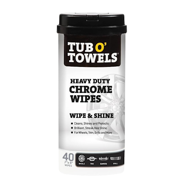 Tub O' Towelstub O' Towels Heavy Duty Cleaning Wipes For Chrome 40 Count