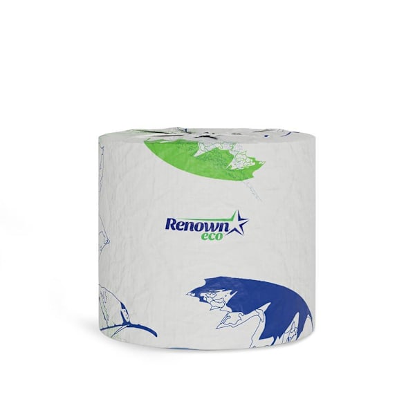 Renown Eco 2-Ply Universal Single Roll Toilet Paper 500-Sheets Roll Case Of 96