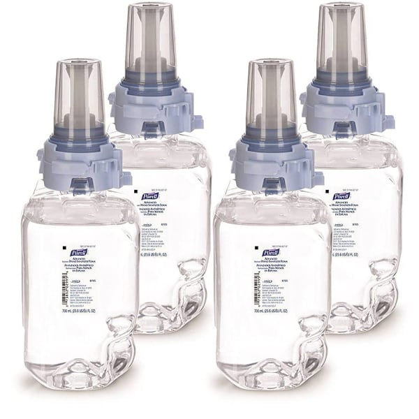 PURELL Advanced Hand Sanitizer Foam, 700 mL Luxurious Foam Hand Sanitizer Refill, Push-Style Dispenser, Package Of 4
