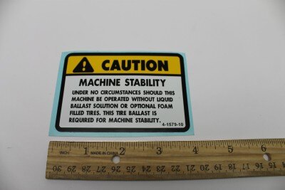 Genie Part # 4-1579-10GT – Machine Stability Decal