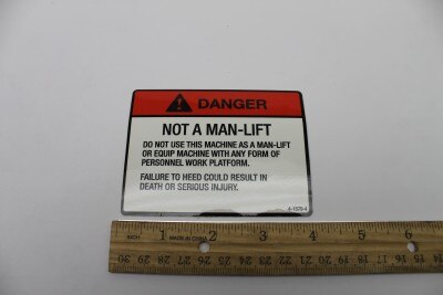 Genie Part # 4-1579-4GT – Not A Man Lift Decal