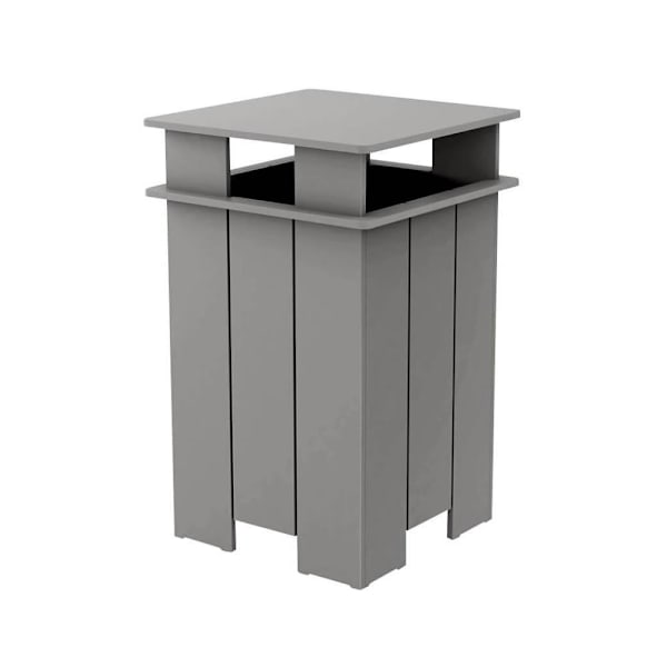 Ledge Lounger™ Mainstay Industrial Square Trash Bin And Liner-Gray