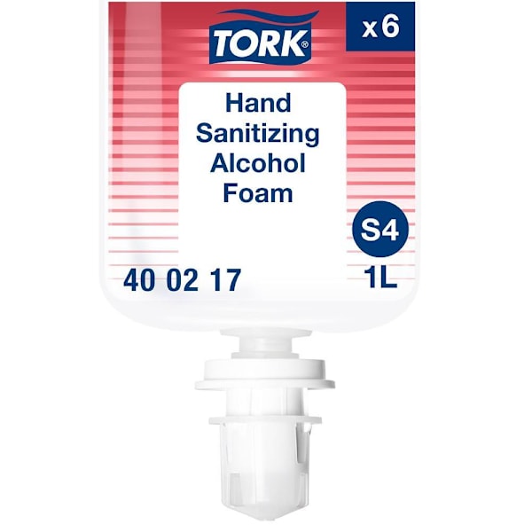 Tork Antimicrobial Foam Hand Soap, S4 System, 1L Bottles, 6 Bottles/Case