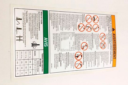 Genie Part # 40513FRGT – Decal, Warning/Safety-Slc