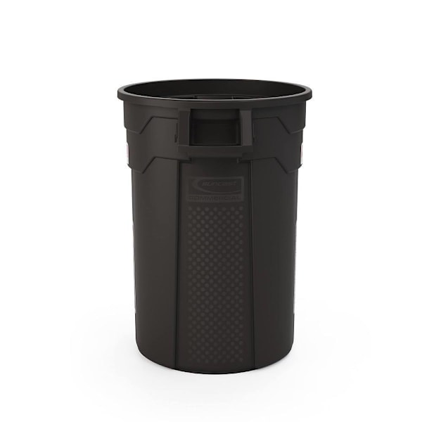 Suncast Commercial Round Utility Waste Receptacle Black 32 Gal