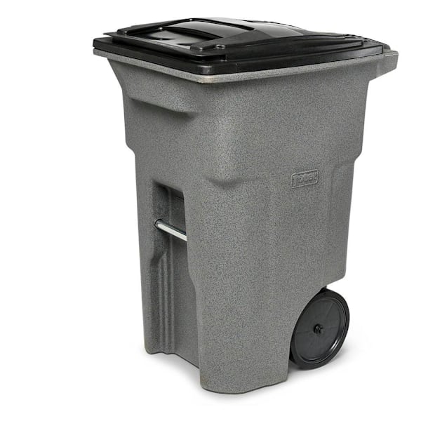 Toter 64 Gallon Rotational Molded Wheeled Trash Can W/ Lid