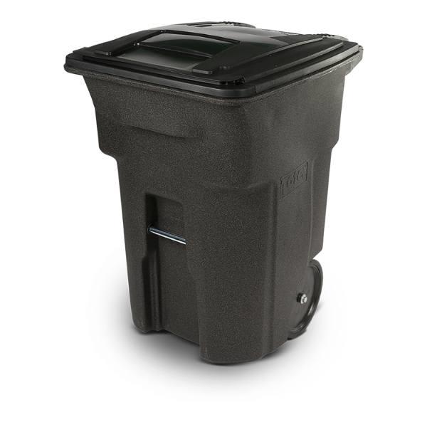 Toter 96 Gallon Trash Can W/ Quiet Wheels And Lid (Brownstone)