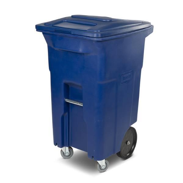 Toter 64 Gallon Molded Wheeled Trash Can W/ Casters And Lid