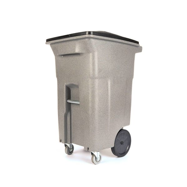Toter 64 Gallon Heavy-Duty Trash Can W/ Casters (Graystone)