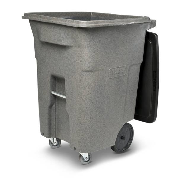 Toter 96 Gallon Heavy-Duty Trash Can W/ Casters (Graystone)