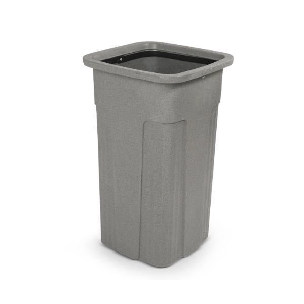 Toter 25 Gallon Slimline Square Trash Can (Graystone)
