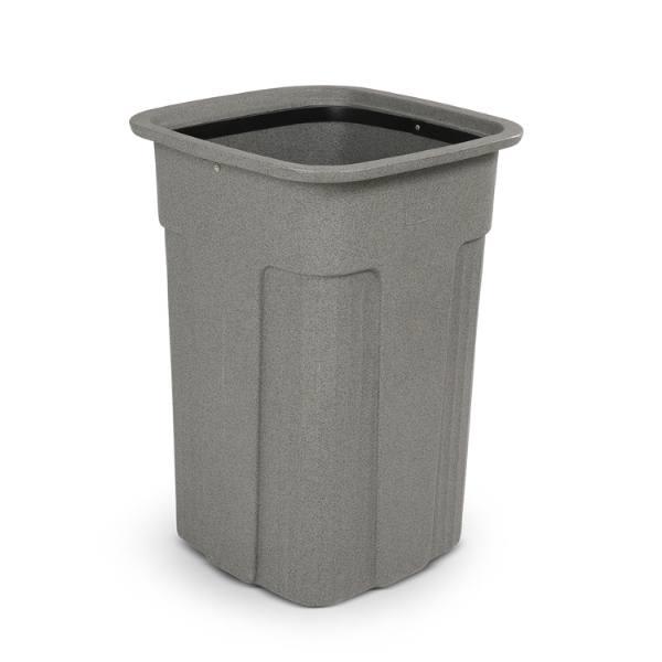 Toter 35 Gallon Slimline Square Waste Container (Graystone)