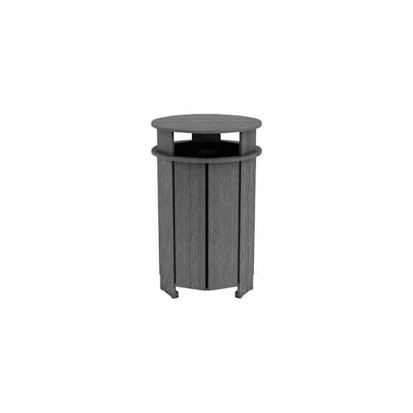 Ledge Lounger™ Mainstay Industrial Round Trash Bin And Liner- Fog