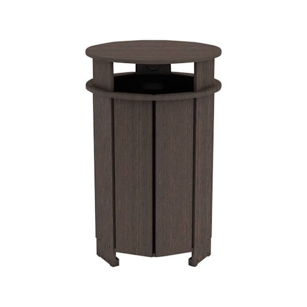 Ledge Lounger™ Mainstay Industrial Round Trash Bin And Liner- Flint