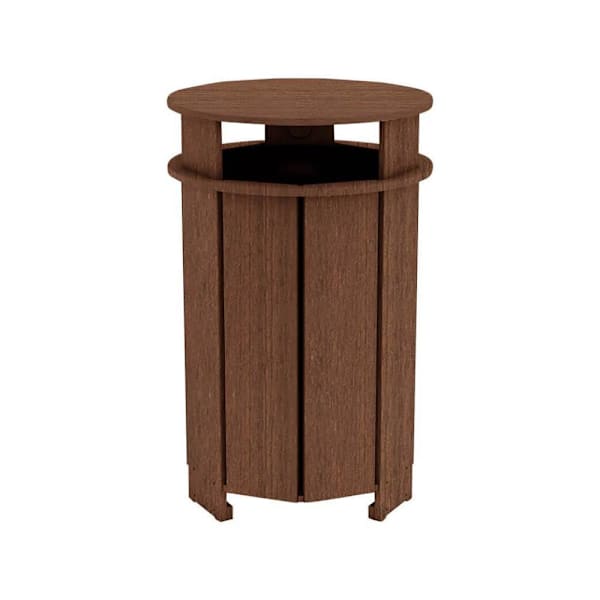 Ledge Lounger™ Mainstay Industrial Round Trash Bin And Liner- Harvest