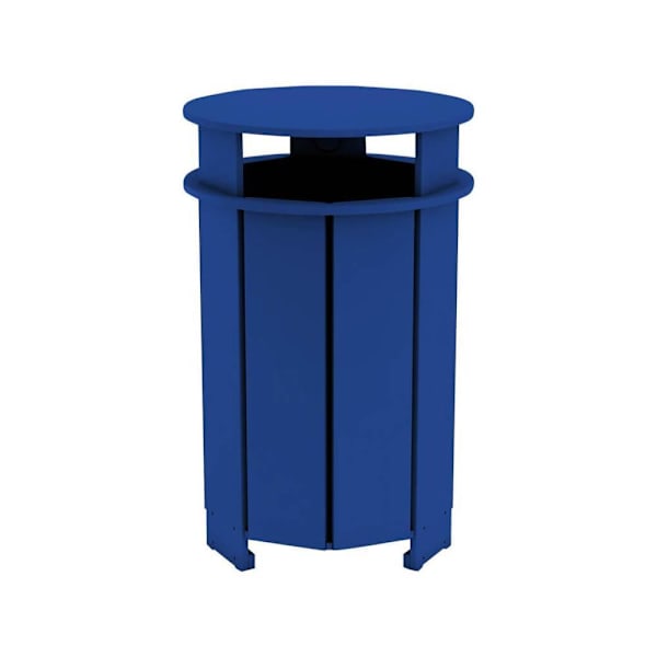 Ledge Lounger™ Mainstay Industrial Round Trash Bin And Liner-Navy