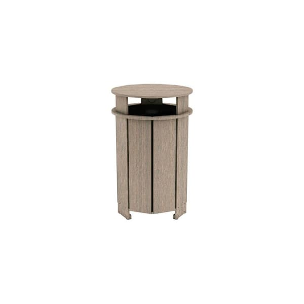 Ledge Lounger™ Mainstay Industrial Round Trash Bin And Liner- Wheat