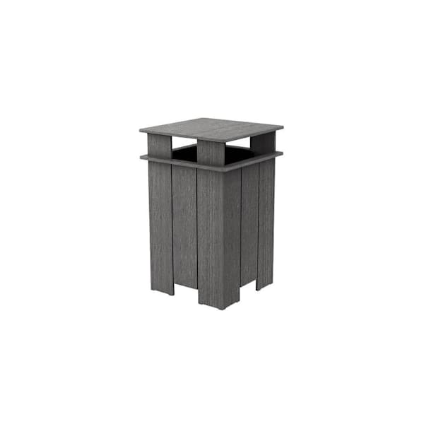 Ledge Lounger™ Mainstay Industrial Square Trash Bin And Liner- Fog