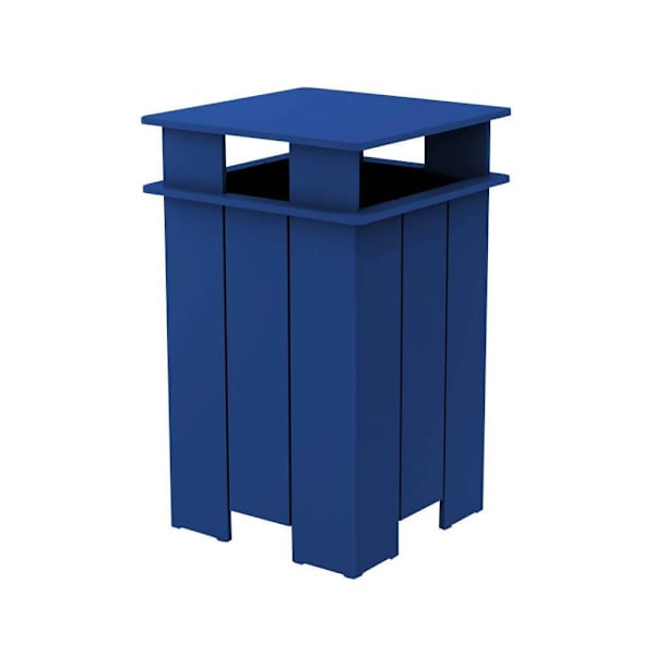 Ledge Lounger™ Mainstay Industrial Square Trash Bin And Liner-Navy