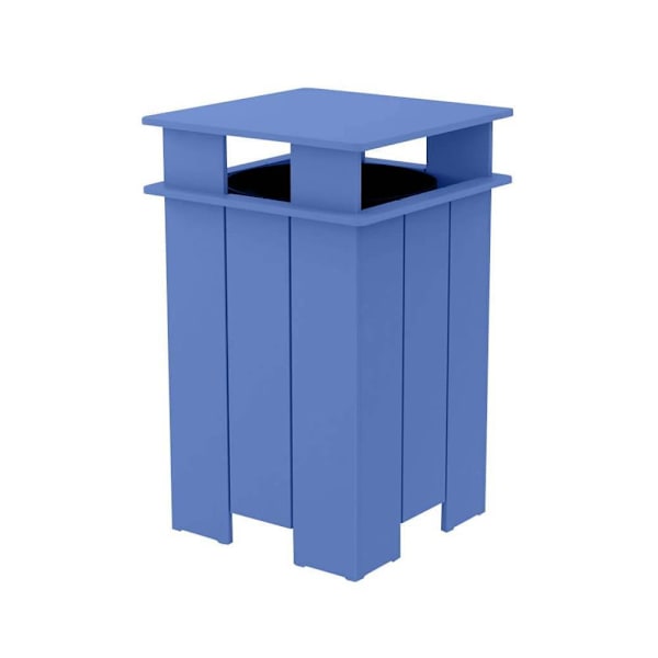 Ledge Lounger™ Mainstay Industrial Square Trash Bin And Liner-Sky Blue