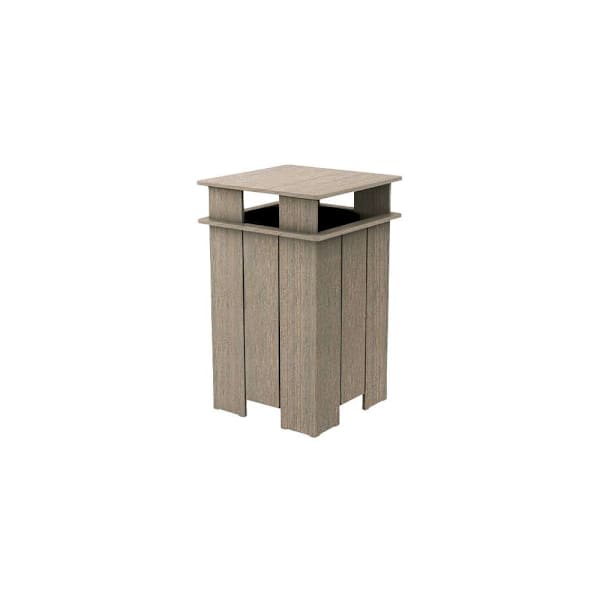 Ledge Lounger™ Mainstay Industrial Square Trash Bin And Liner- Wheat