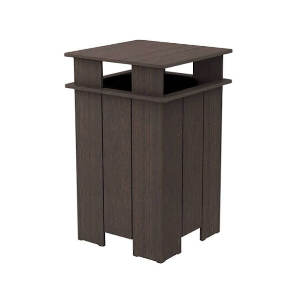 Ledge Lounger™ Mainstay Industrial Square Trash Bin And Liner- Flint