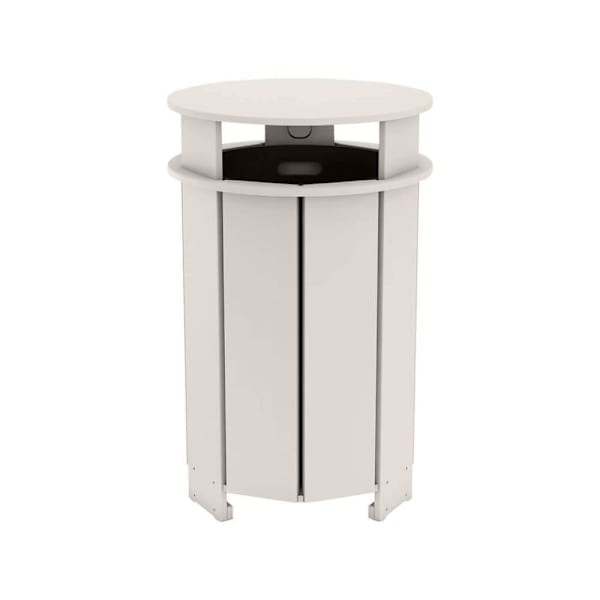 Ledge Lounger™ Mainstay Industrial Round Trash Bin And Liner-Cloud