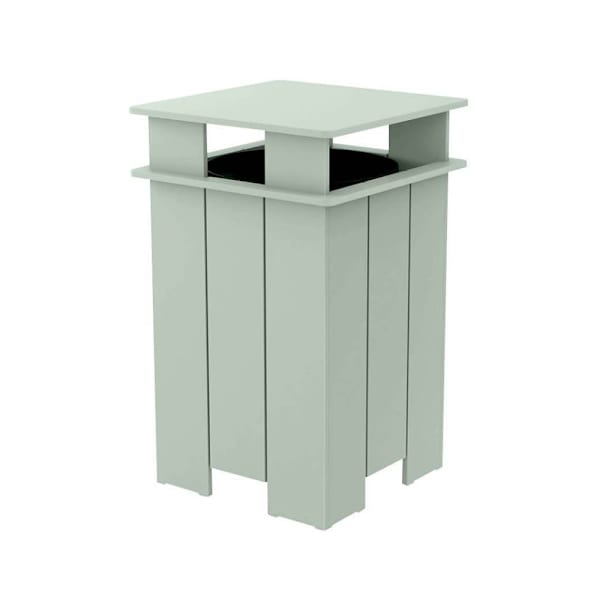 Ledge Lounger™ Mainstay Industrial Square Trash Bin And Liner-Sage Green