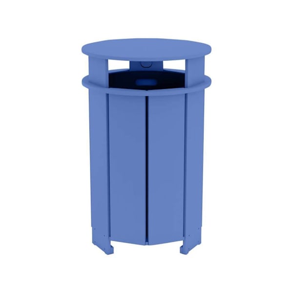 Ledge Lounger™ Mainstay Industrial Round Trash Bin And Liner-Sky Blue