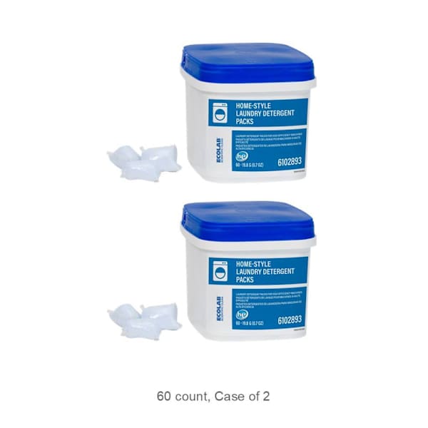 Ecolab Scientific Clean Home-Style Laundry Detergent Packs - RTU 60 Count, Case Of 2