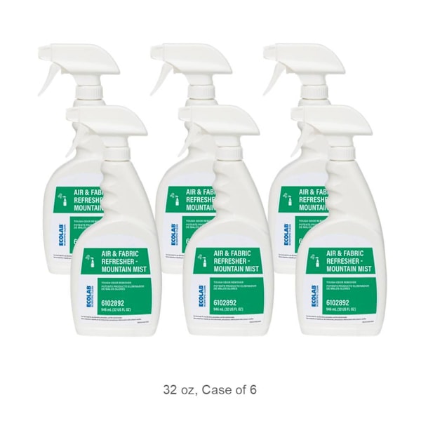 Ecolab Scientific Clean Air and Fabric Refresher Mountain Mist - RTU 32oz, Case Of 6