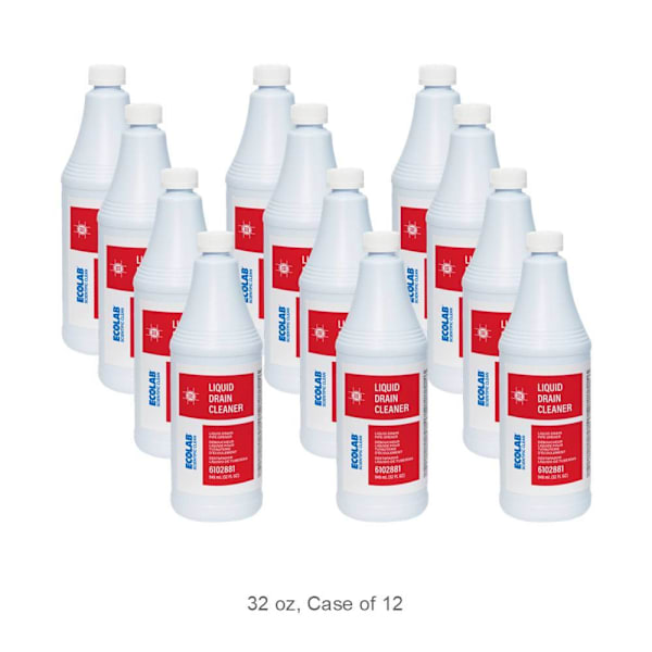 Ecolab Scientific Clean Liquid Drain Cleaner - RTU 32 Fl Oz, Case Of 12