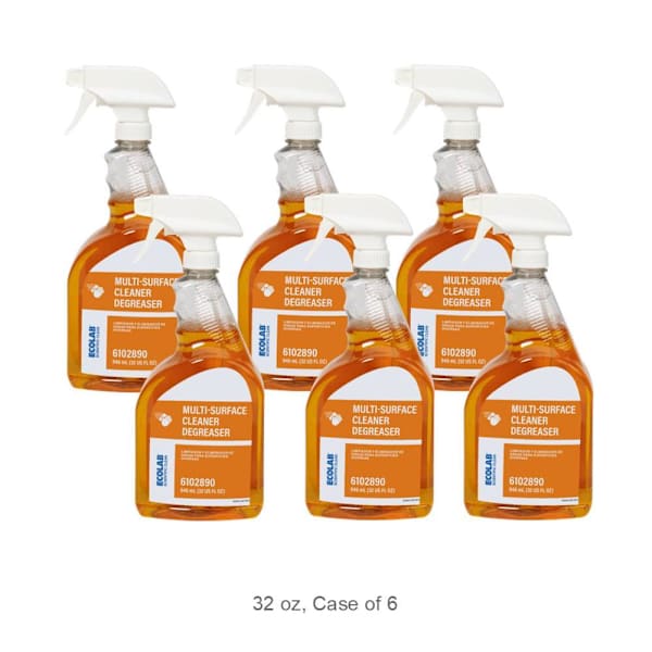 Ecolab Scientific Clean Multi-Surface Cleaner Degreaser - RTU 32 Fl Oz, Case Of 6