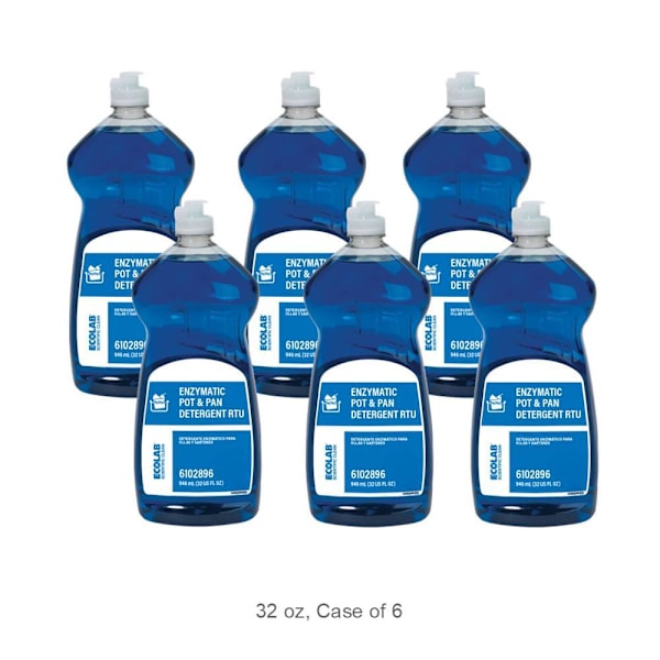 Ecolab Scientific Clean Enzymatic Pot and Pan Detergent - RTU 32 Fl Oz, Case Of 6