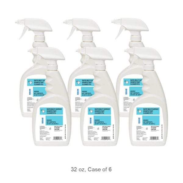 Ecolab Scientific Clean Rapid Multi Surface Disinfectant Cleaner - RTU 32 Fl Oz, Case Of 6