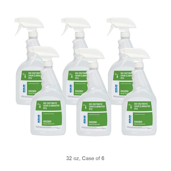 Ecolab Scientific Clean Bio-Enzymatic Odor Eliminator - RTU 32 Fl Oz, Case Of 6