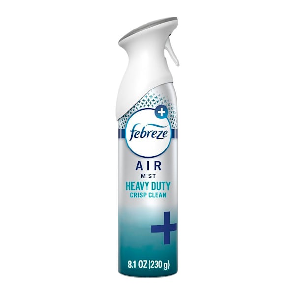 Febreze Air Mist Air Freshener Spray, Heavy Duty Crisp Clean, 8.1oz, Case of 6