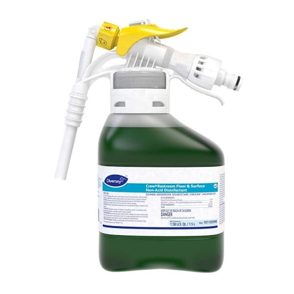 Diversey Crw Restroom Floor/Surface Non-Acid Disinfectant Cleaner 1.5l Case Of 2