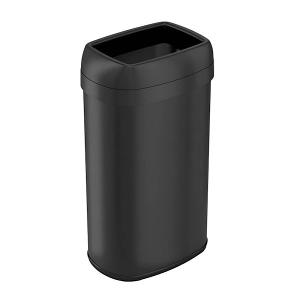 HLS Commercial 16-Gal/61 Liter Matte Black Stainless Oval Open Top Trash Can