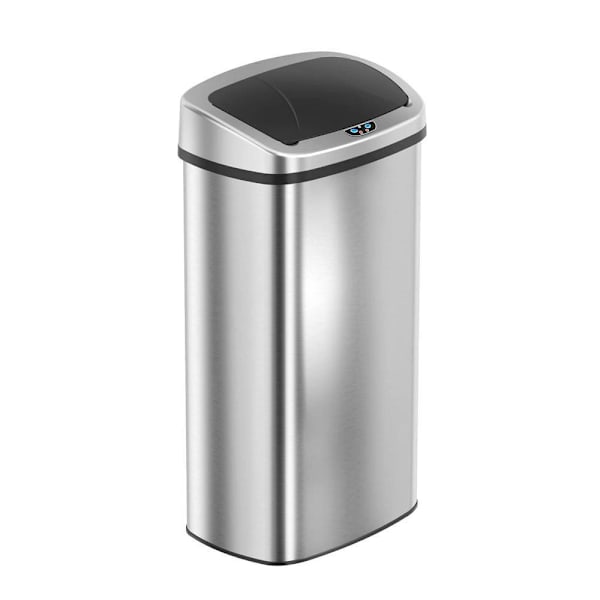 Hls Commercial 24 Gallon / 91 Liter Oval Stainless Steel Sensor Trash Can