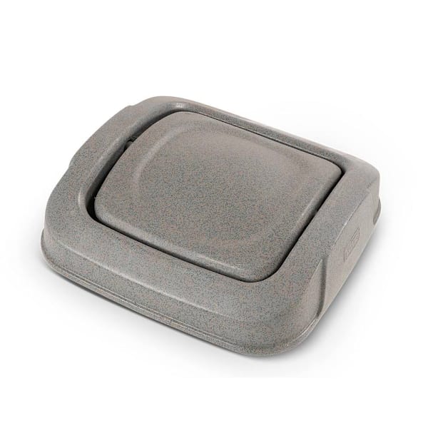 Toter Slimline 25 Gal. Square Swinging Trash Can Lid - Graystone