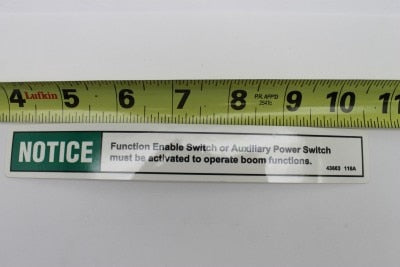 Genie Part # 43663GT – Decal, Notice, Function Enable