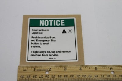 Genie Part # 46238GT – Decal, Notice, Error Light