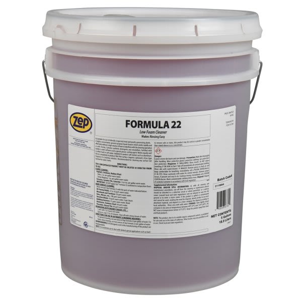Zep 5 Gallon Formula 22 Low-Foam Floor Cleaner And Degreaser
