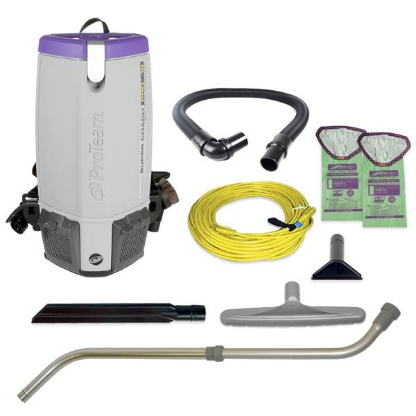 Proteam Super Coach Pro 10 120 Volt 10 Quart Backpack Vacuum W/ Xover Performance Telescoping Wand Tool Kit