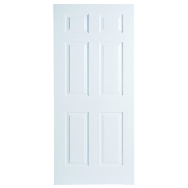 Masonite 26 In. X 80 In. 1.375 In. Primed 6-Panel Hollow Core Composite Slab Interior Door