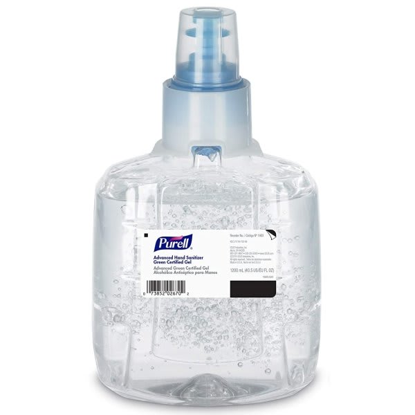 Purell 1200 Ml Advanced Green Certified Hand Sanitizer Gel For Ltx Touch-Free Dispenser (2-Case)