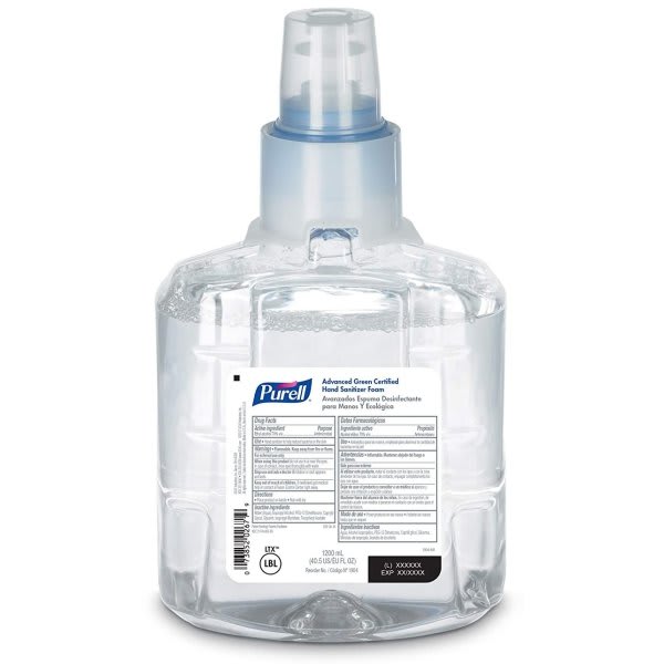 Purell 1200 Ml Fragrance Free Advanced Green Certified Hand Sanitizer Foam (2-Case)