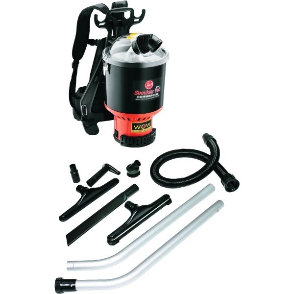 Hoover Commercial 6.4 Quart Hepa Bagless Backpack Vacuum W/ Accessories